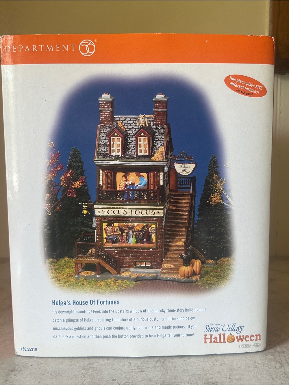 Dept 56 Helga's House of Fortune Snow Village Halloween Hocus Pocus EUC Works